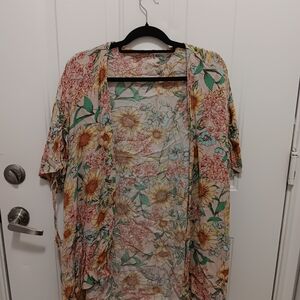 Maurices Women's 1x Multicolor Floral Kimono